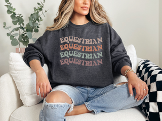 Equestrian Wave Graphic Crewneck Sweatshirt