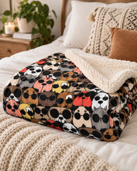 Dog Glasses Sherpa Fleece Blanket