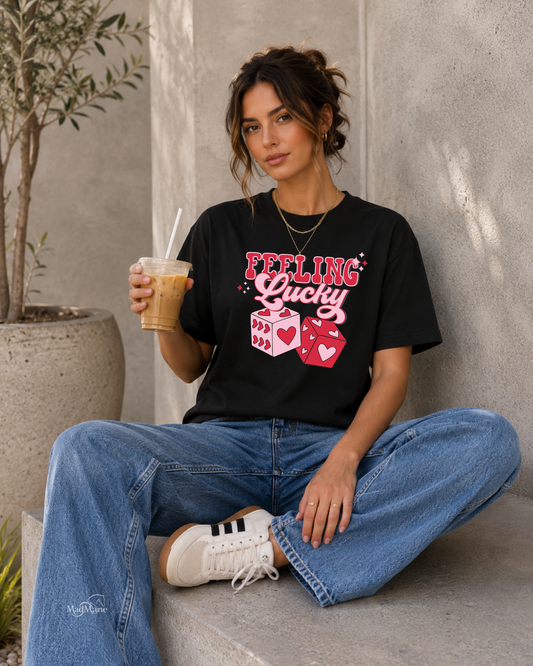 Feeling Lucky Dice Graphic T-Shirt