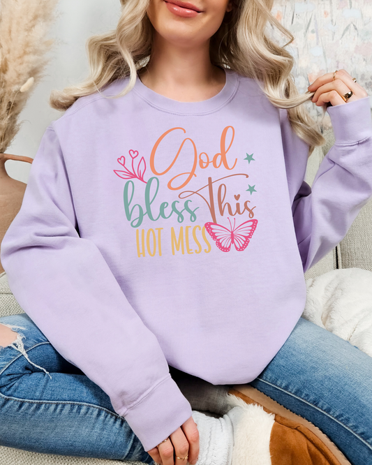 God Bless Hot Mess Graphic Sweatshirt