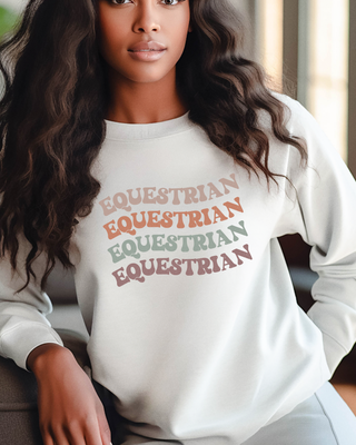 Equestrian Wave Graphic Crewneck Sweatshirt