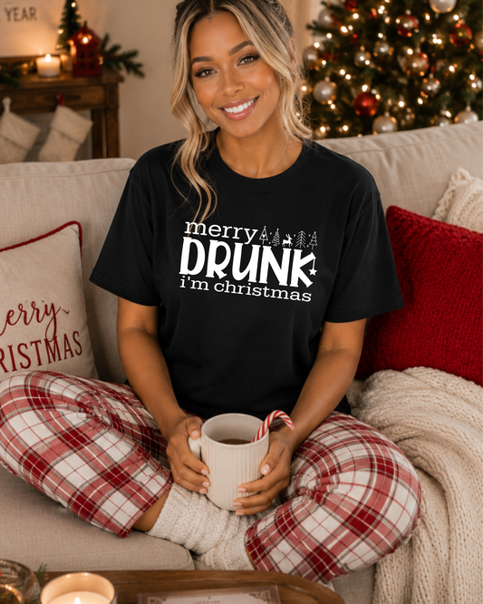 Merry Drunk I Christmas Graphic Tee