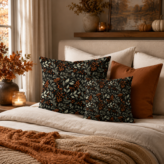 Fall Berry Botanical Pillow Cover