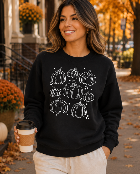 Pumpkin Outlines Graphic Sweatshirt
