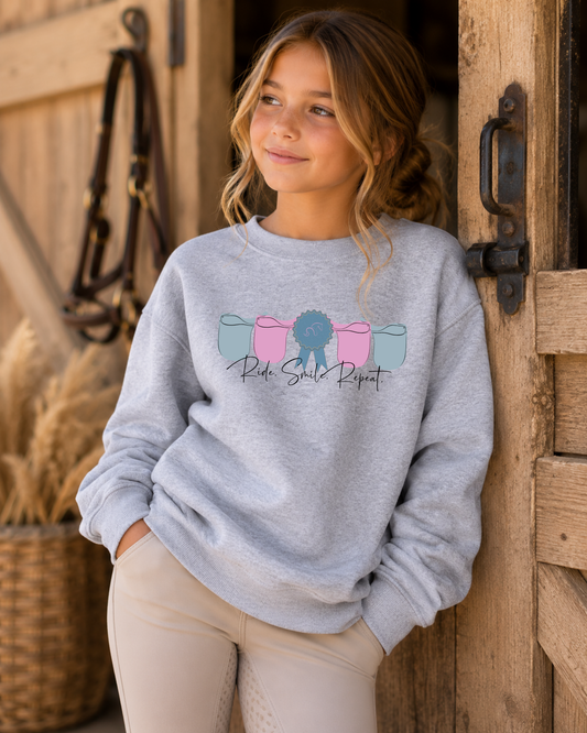 Ride-Smile-Repeat Youth Crewneck Sweatshirt