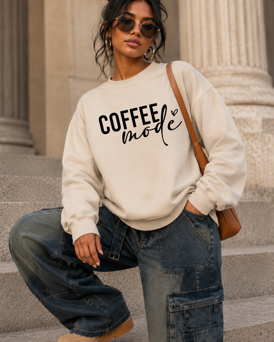 Coffee Mode Graphic Sweatshirt